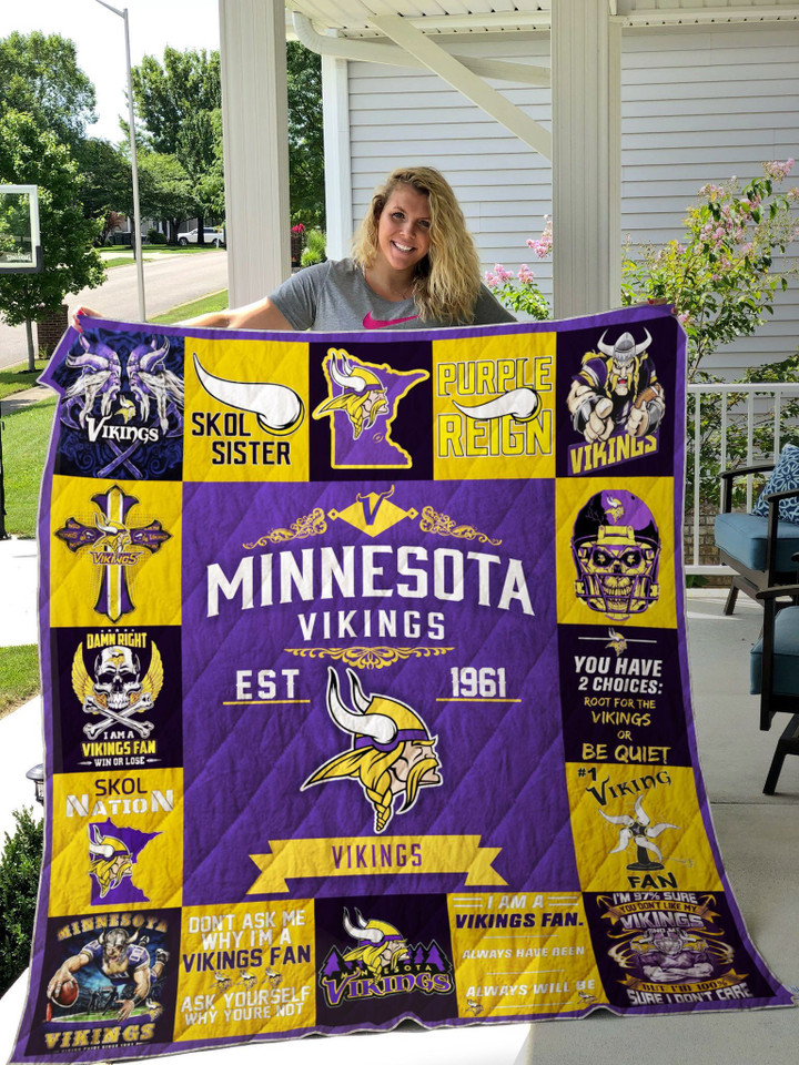 Minnesota Vikings Quilt Blanket 01