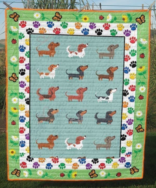 The Appearance Of Dachshund Dogs Quilt Blanket Great Customized Blanket Gifts For Birthday Christmas Thanksgiving