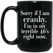 Sorry If I Am Cranky I'm In My Terrible 40's Right Now Funny Mug