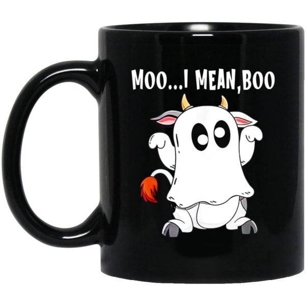 Ghost Cow Moo I Mean Boo Funny Halloween Cow Boo Mug