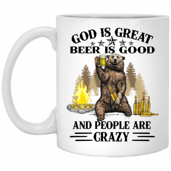 God Is Great BBQ Is Good And People Are Crazy Mug Funny Camping Mug