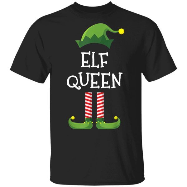 Elf Queen Matching Family Group Christmas Funny Shirt