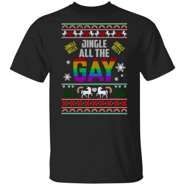 Jingle Bells Jingle All The Gay Ugly Christmas Shirt, Sweatshirt, Hoodie