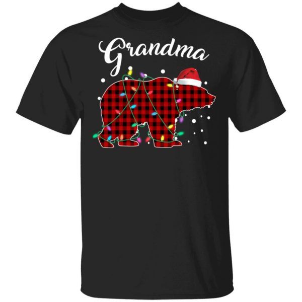 Funny Red Plaid Grandma Bear Buffalo Matching Family Pajama Shirt