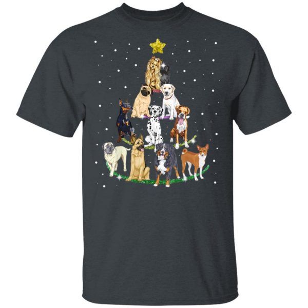 Dog Lover Christmas Tree Funny T-Shirt Merry Xmas Gifts
