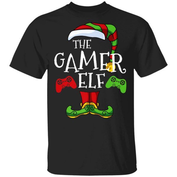 Gamer Elf Family Matching Christmas Group Funny Gift Pajama Shirt