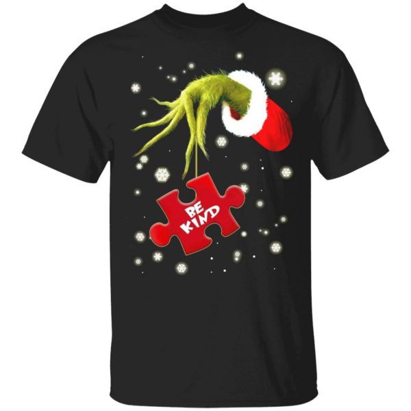 Grinch's Hand Be Kind Autism Funny Christmas Shirt