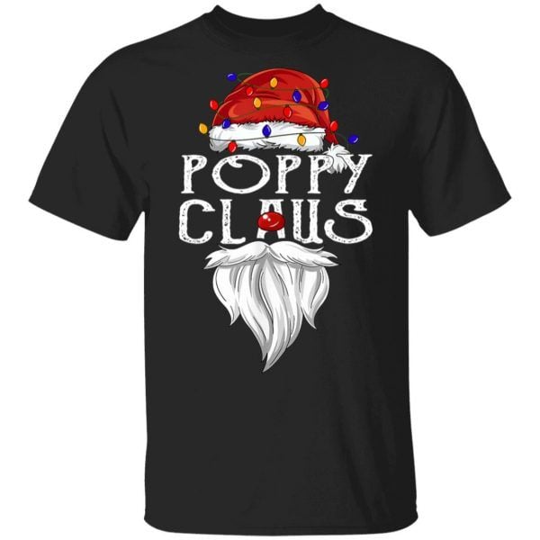 Poppy Claus Christmas Lights Funny T-Shirt Xmas Gift