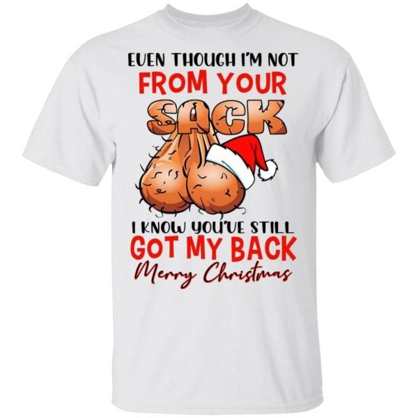 Even Though I'm Not From Your Sack I Know You've Still Got My Back Merry Christmas Dad Gifts Accent shirt