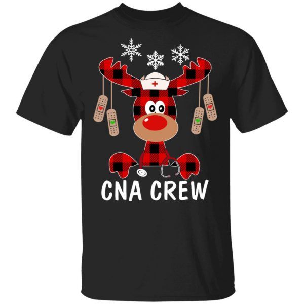 CNA Crew Buffalo Plaid Reindeer Nurse Christmas Shirt