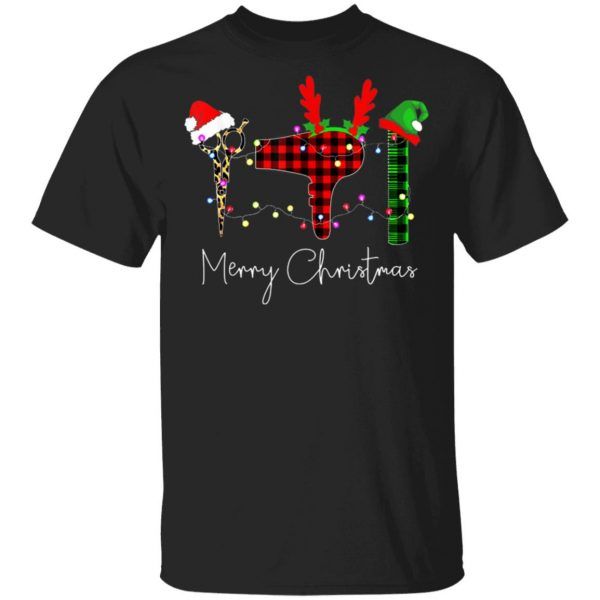 Merry Christmas Hairstylist Funny Tool Hairdresser Barber T-Shirt