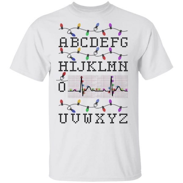 PQRST Nurse Alphabet Heartbeat Christmas Lights Shirt