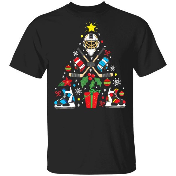 Ice Hockey Christmas Ornament Tree Funny Xmas T-Shirt