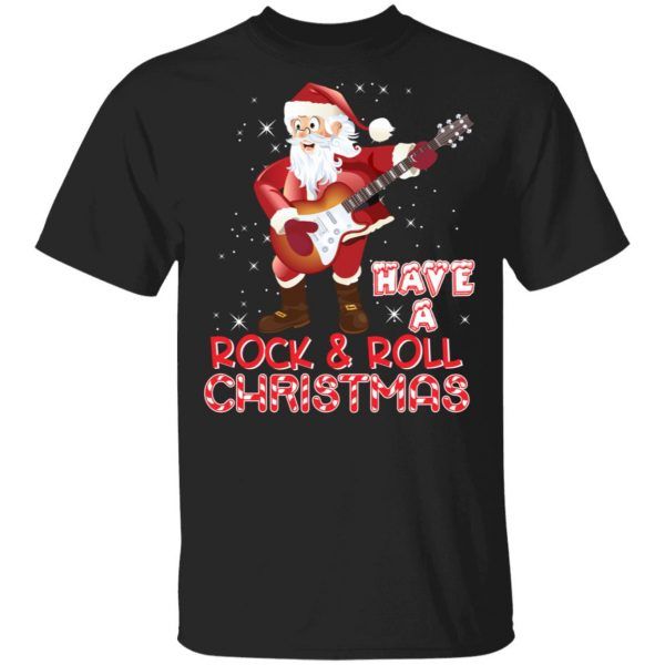 Have A Rock And Roll Christmas Santa Electric Guitar Shirt