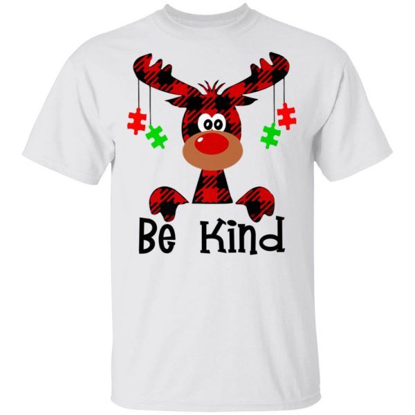 Be Kind Autism Awareness Christmas Reindeer Hippie Bullying Shirt