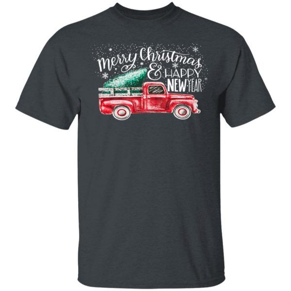 Merry Christmas and Happy New Year T Shirts Christmas Tree Truck