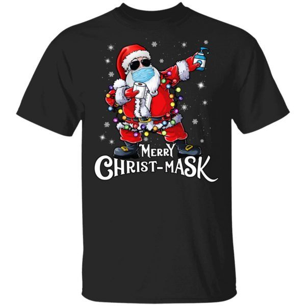 Merry Christmas 2021 Santa Dabbing Funny Christmas Lights Shirt