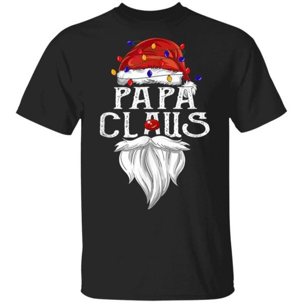 Papa Claus - Beard Papa Claus Christmas Light Gfts T-Shirt