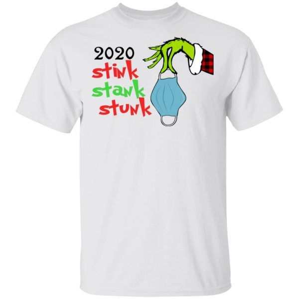 Grinch Hand Holding Face 2020 Stink Stank Stunk Christmas Shirt