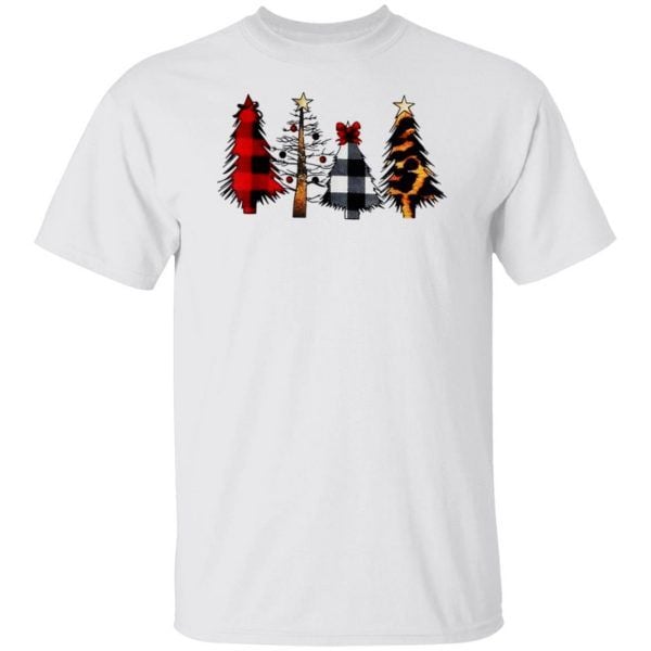 Merry Christmas Tree Leopard And Buffalo Plaid Xmas Tree Shirt