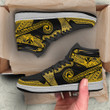 Kanaka Maoli Custom Shoes - Polynesian Pattern JD Sneakers Black And Yellow