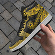 Norfolk Island Custom Shoes - Polynesian Pattern JD Sneakers Black And Yellow
