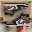 Polynesian Custom Shoes - Polynesian Fish Hook Pattern JD Sneakers Black And Brown