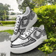 Polynesian AF Sneakers - Polynesian Fish Hook Custom Shoes Black And White Colour