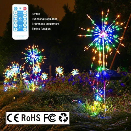 LED Solar Powered Outdoor Waterproof Colorful Copper Wire String