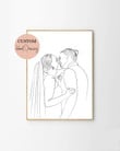 Custom one Line Drawing, Line Art, Family Portrait, Couple Portrait From Photo