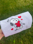 Snoopy Heart Embroidered Sweatshirt