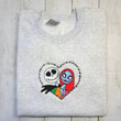 Jack and Sally Embroidered Crewneck Couple Sweater