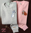 Embroidered Dog Couple Lady And Tramp embroidered Matching Set