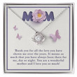 Mother's day gift Thank You Mom Love Knot necklace