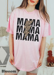 Comfort Colors Mama Shirt, Leopard Mama Shirt, Mom Shirt