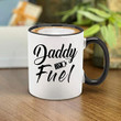 Daddy Fuel Black Handle Ceramic Coffee Mug