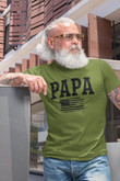 Papa USA Flag Patriotic Shirt Fathers Day Gift For Father T shirt Gifts For Grandpa Patriotic Shirts