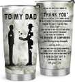 To my Dad Gifts from Son Tumbler