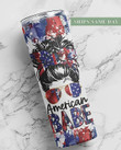 American Babe Tumbler - Fourth of July Tumbler for Women - Red White and Blue Travel Cup - America Tumbler for 4th of July