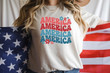 America Shirt, Floral America Shirt, Groovy America Shirt
