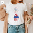 Patriotic TShirt, Cute Cupcake Graphic Tees, July 4th Gifts, Independence Day, Liberty Outfit, American Flag Toddler T-Shirt, Gifts for Kids