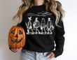 Vintage Halloween Skeleton Pumpkin Shirt, Skeleton Halloween Shirt, Pumpkin Shirt, Fall Ghost Sweatshirt for Women, America Eagle Halloween