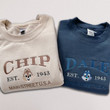 Chipmunk Brothers Chip x Dale Embroidered Matching Set Sweatshirt, Hoodie