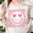 XoXo Smiley Face Sequins Glitter Valentine's Day Sweatshirt