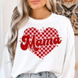 Mama Checkered Heart Valentines Day Shirt