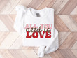Cute Valentines Day Sweatshirt, Retro Love Sweatshirt, Hearts Sweatshirt, Valentine Sweatshirt