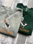Funny Goose Sweatshirt Embroidered Gift For Halloween, Witch Goose Sweatshirt, Silly Goose Sweatshirt