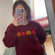 Vintage Fall Sweater, Embroidered Autumn Leaves Crewneck Sweatshirt, Fall Season Unisex Outfit, Halloween Thanksgiving Gift