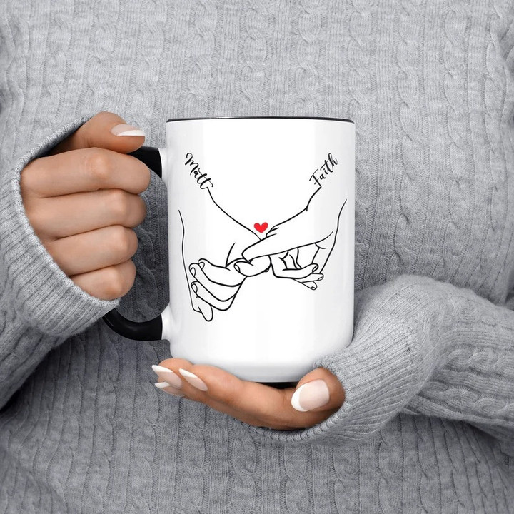 Personalized Pinky Promise Holding Hands Mug