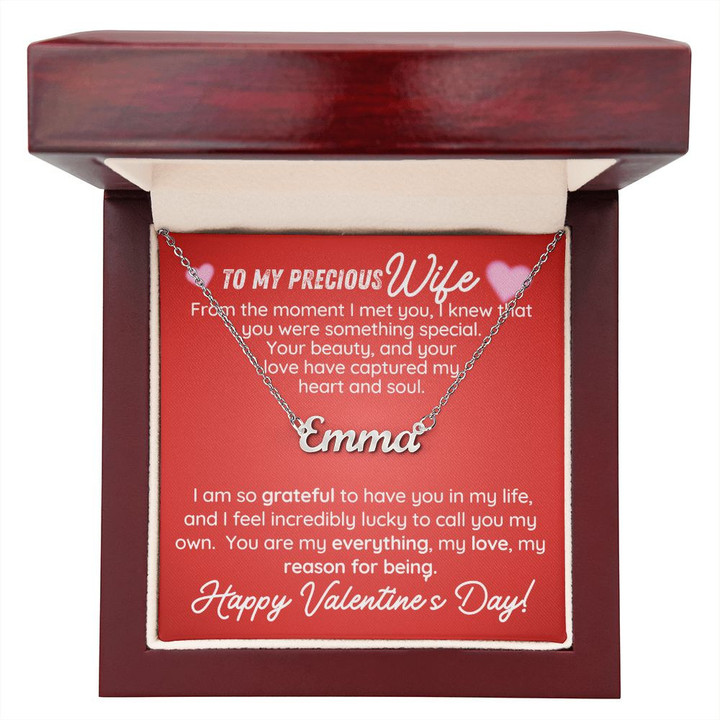 To My Precious Wife - Custom Name Necklace - Valentine's Day